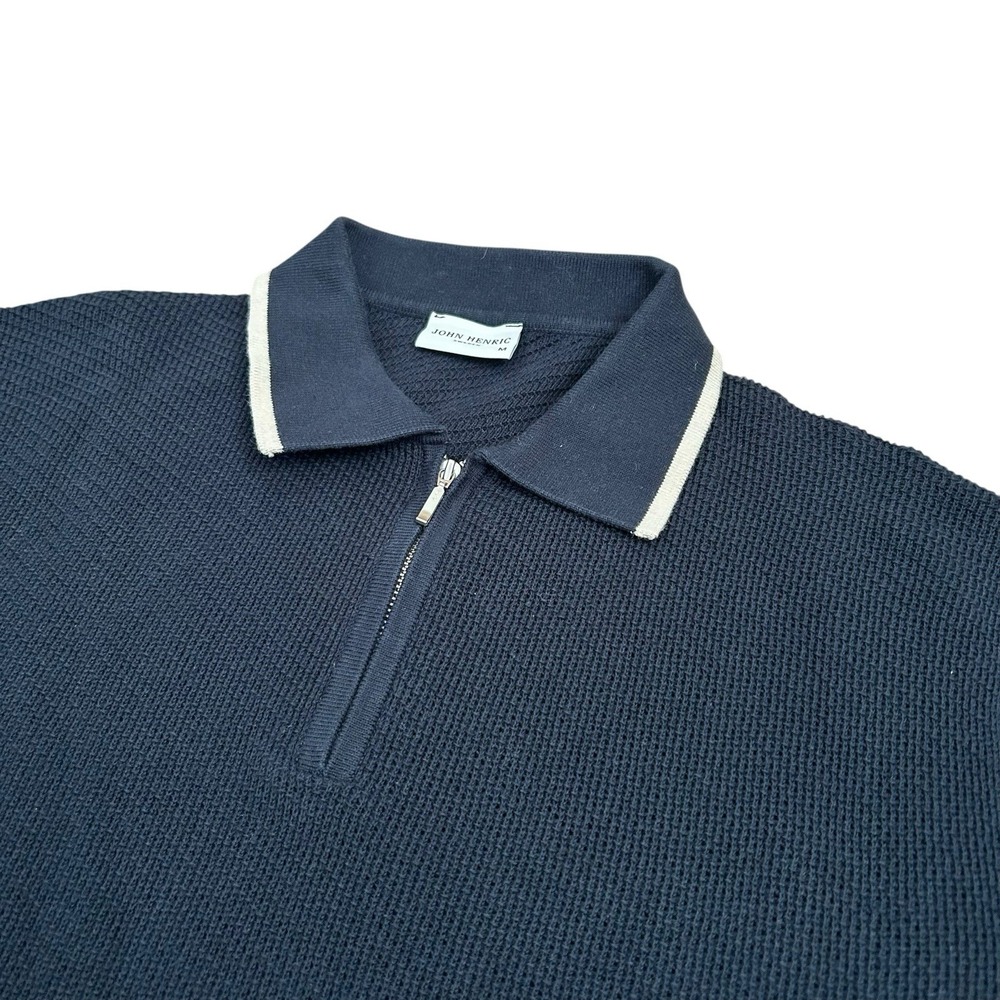 John Henric Cotton Short‎ Sleeve Sweater Medium Preppy Golf Old Money Vacation